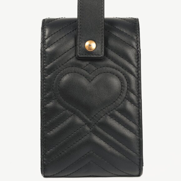 Gucci GG Marmont Black Quilted Leather Animal Studs Belt Pouch - Picture 4 of 9
